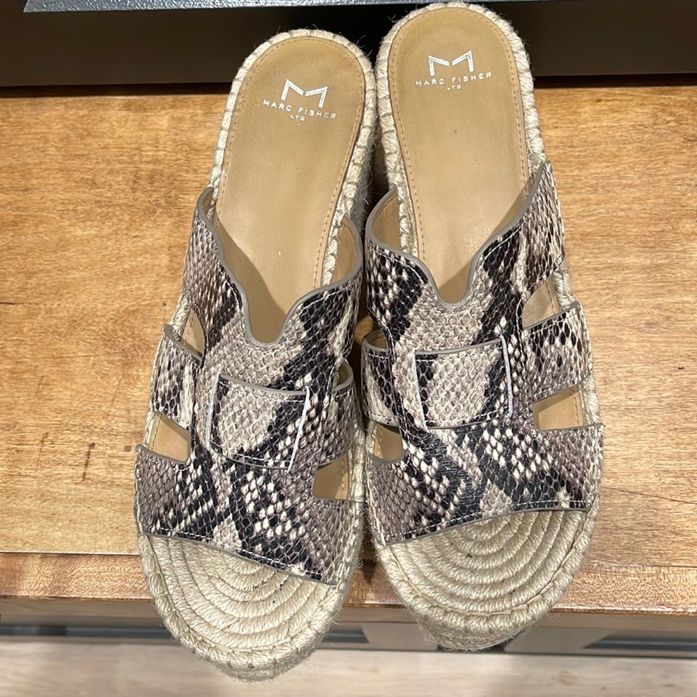 MARC FISHER Wedge Mule Sandals